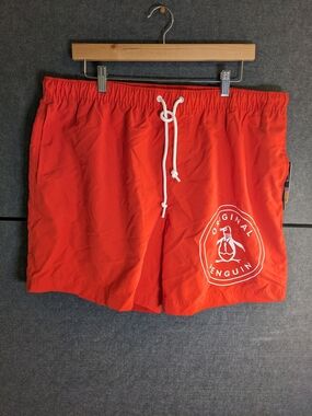 Original Penguin Men's Red Swim Trunks